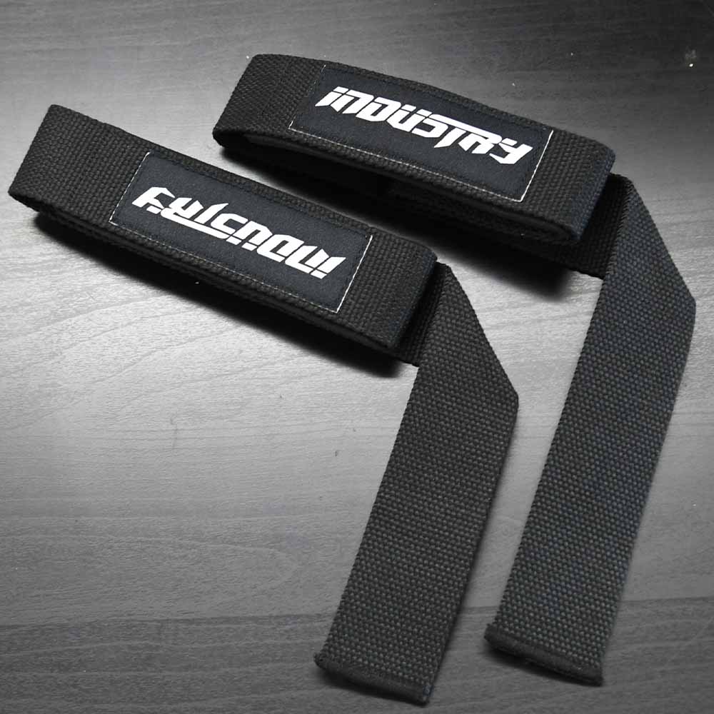 Team Industry Classic Lifting Straps - Black & White