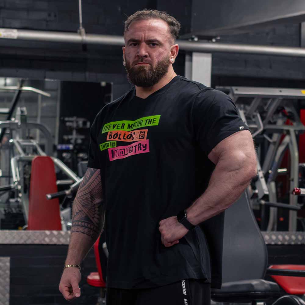 INDUSTRY MENS TEE FITNESS BODYBUILDING