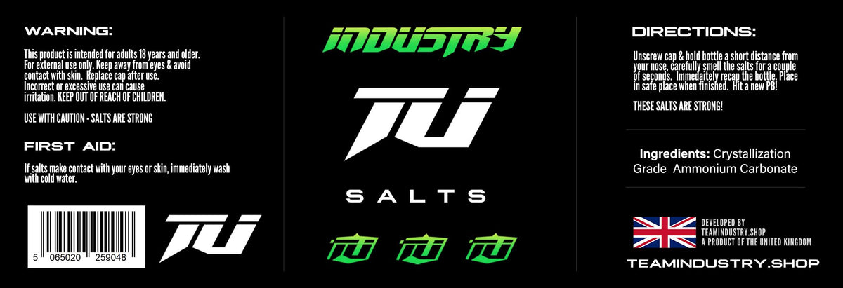 Team INDUSTRY SMELLING SALTS WEIGHT TRAINING