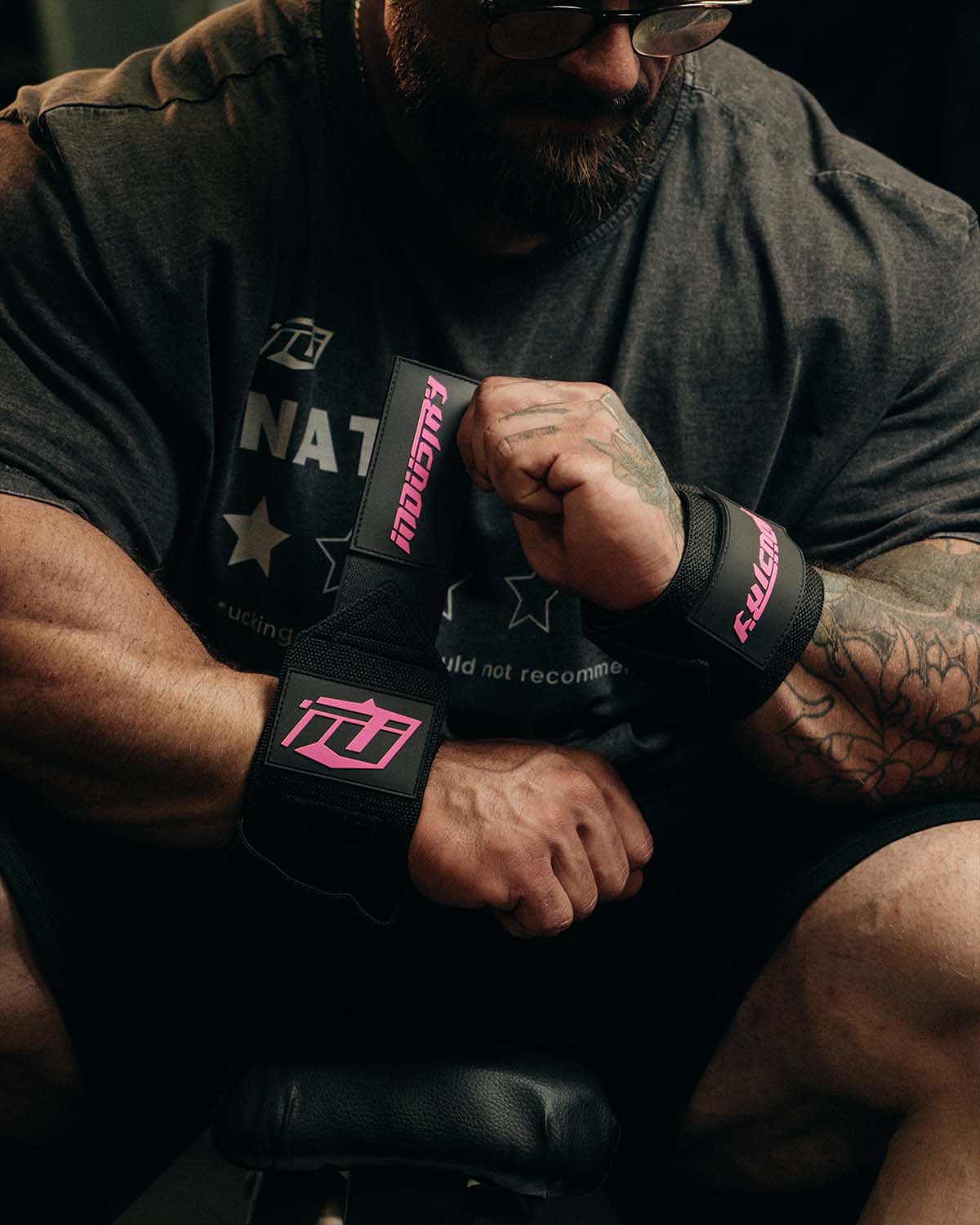 Team Industry Wrist Wraps - Black & Pink