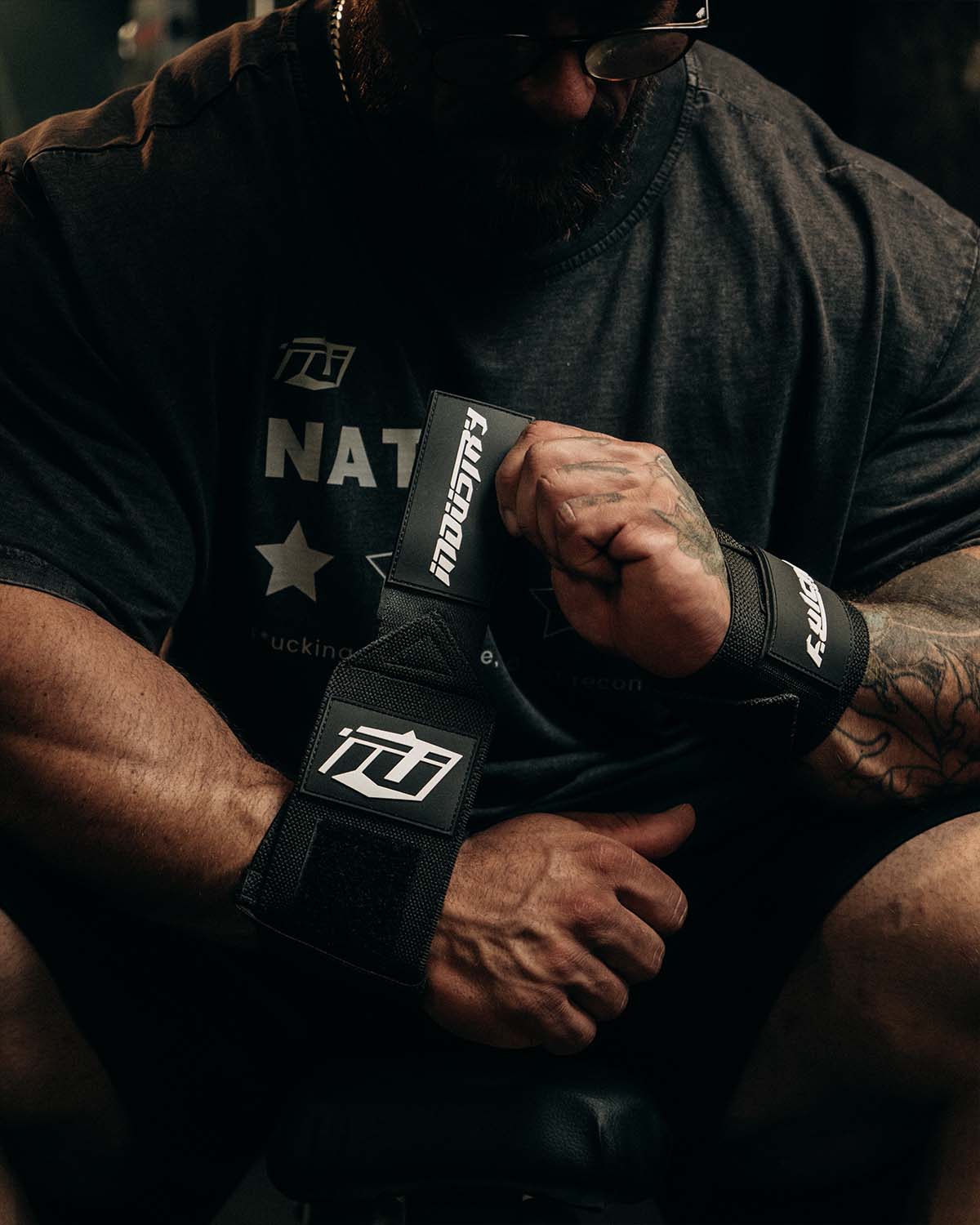 Team Industry Wrist Wraps - Black & White